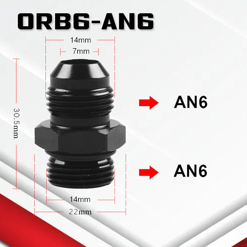 (B02)อะแดปเตอร์ข้อต่อลด-ขยายหัวฟิตติ้งAN6 AN8 AN10 ออกเกลียวORB Male อะแดปเตอร์น้ํามันเชื้อเพลิง