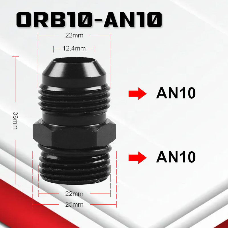 (B02)อะแดปเตอร์ข้อต่อลด-ขยายหัวฟิตติ้งAN6 AN8 AN10 ออกเกลียวORB Male อะแดปเตอร์น้ํามันเชื้อเพลิง