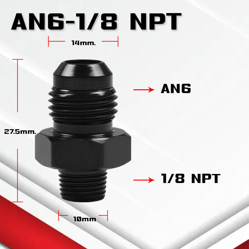 (B04)อะแดปเตอร์ข้อต่อเกลียวANออกเกลียวNPT An3-12 ออก 1/8npt 1/4Npt 3/8Npt 1/2Npt 3/4Npt ใช้กับระบบน้ำมัน