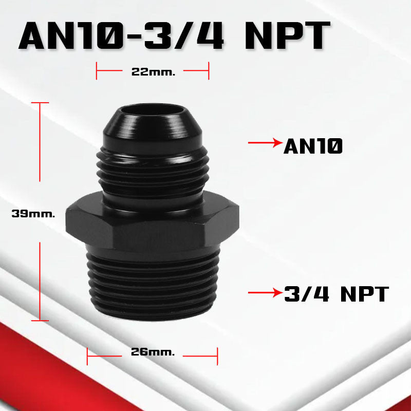 (B04)อะแดปเตอร์ข้อต่อเกลียวANออกเกลียวNPT An3-12 ออก 1/8npt 1/4Npt 3/8Npt 1/2Npt 3/4Npt ใช้กับระบบน้ำมัน
