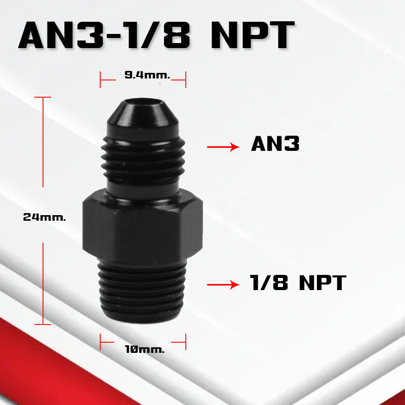 (B04)อะแดปเตอร์ข้อต่อเกลียวANออกเกลียวNPT An3-12 ออก 1/8npt 1/4Npt 3/8Npt 1/2Npt 3/4Npt ใช้กับระบบน้ำมัน