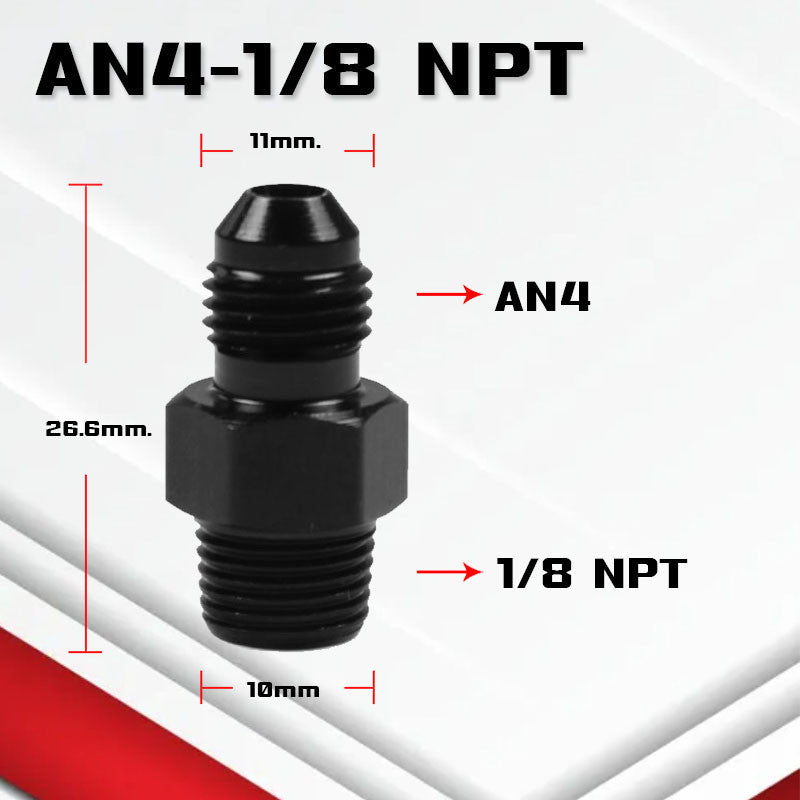 (B04)อะแดปเตอร์ข้อต่อเกลียวANออกเกลียวNPT An3-12 ออก 1/8npt 1/4Npt 3/8Npt 1/2Npt 3/4Npt ใช้กับระบบน้ำมัน