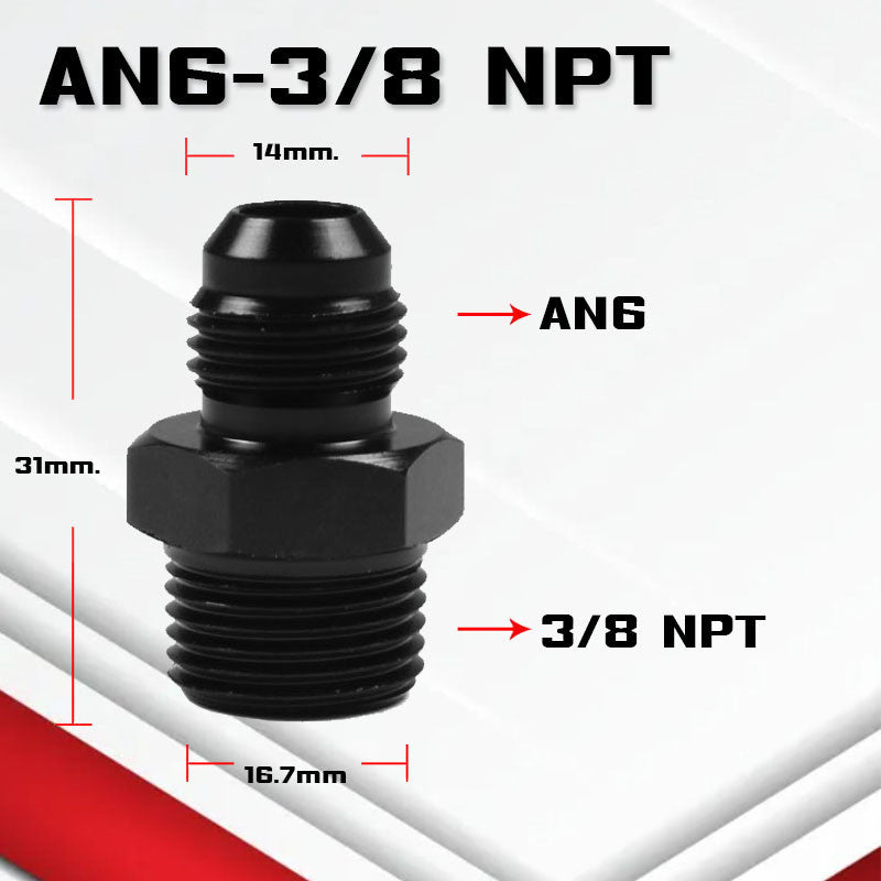 (B04)อะแดปเตอร์ข้อต่อเกลียวANออกเกลียวNPT An3-12 ออก 1/8npt 1/4Npt 3/8Npt 1/2Npt 3/4Npt ใช้กับระบบน้ำมัน