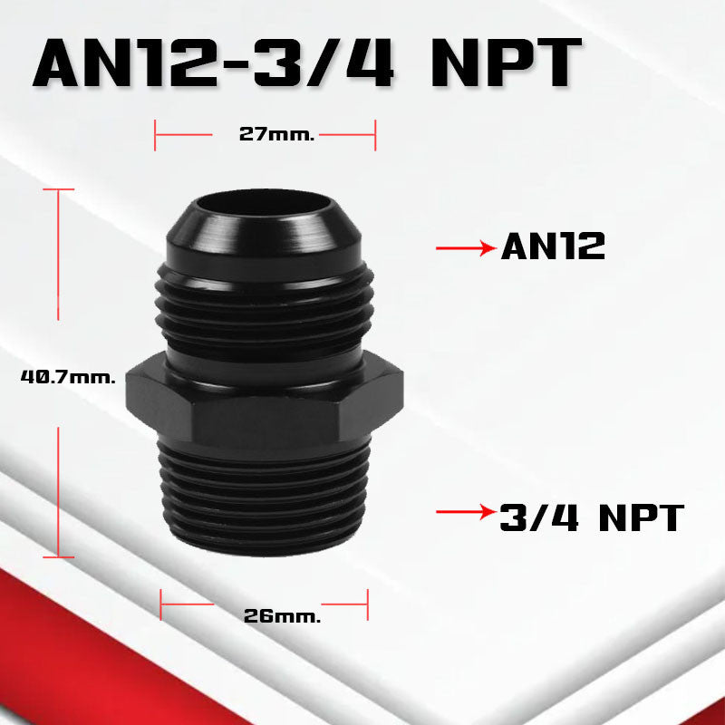 (B04)อะแดปเตอร์ข้อต่อเกลียวANออกเกลียวNPT An3-12 ออก 1/8npt 1/4Npt 3/8Npt 1/2Npt 3/4Npt ใช้กับระบบน้ำมัน