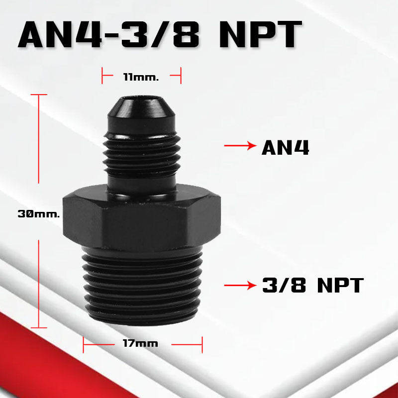 (B04)อะแดปเตอร์ข้อต่อเกลียวANออกเกลียวNPT An3-12 ออก 1/8npt 1/4Npt 3/8Npt 1/2Npt 3/4Npt ใช้กับระบบน้ำมัน