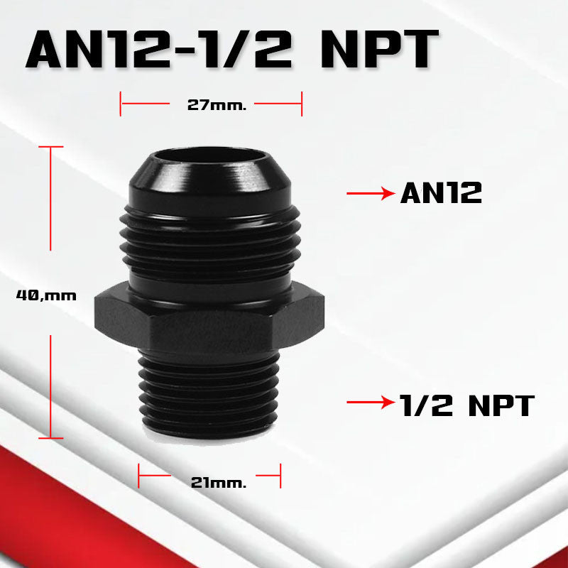 (B04)อะแดปเตอร์ข้อต่อเกลียวANออกเกลียวNPT An3-12 ออก 1/8npt 1/4Npt 3/8Npt 1/2Npt 3/4Npt ใช้กับระบบน้ำมัน