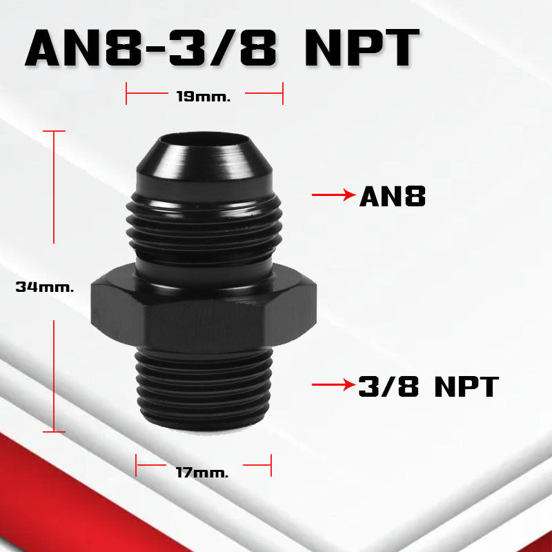 (B04)อะแดปเตอร์ข้อต่อเกลียวANออกเกลียวNPT An3-12 ออก 1/8npt 1/4Npt 3/8Npt 1/2Npt 3/4Npt ใช้กับระบบน้ำมัน