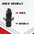 (B05)ข้อต่อแปลงเกลียวAN4 AN6 AN8 AN10 AN12 -M10-M22ข้อต่อระบบน้ำมัน–น้ำหล่อเย็น อลูมิเนียมอัลลอย(หัวแปลงAN→เกลียวMetric)