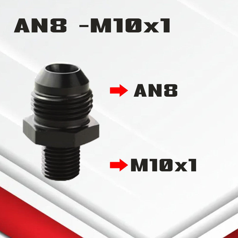 (B05)ข้อต่อแปลงเกลียวAN4 AN6 AN8 AN10 AN12 -M10-M22ข้อต่อระบบน้ำมัน–น้ำหล่อเย็น อลูมิเนียมอัลลอย(หัวแปลงAN→เกลียวMetric)