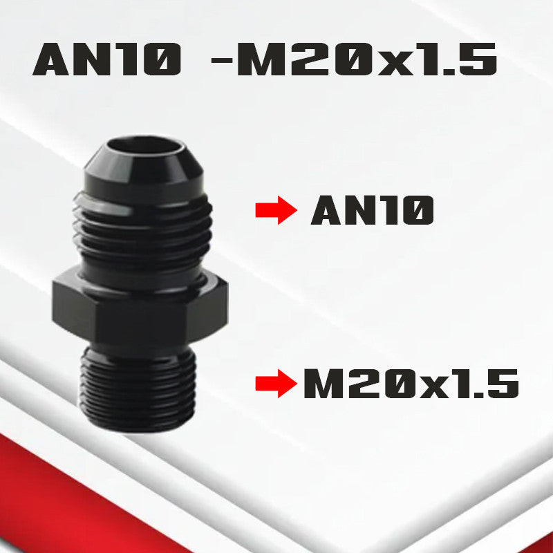 (B05)ข้อต่อแปลงเกลียวAN4 AN6 AN8 AN10 AN12 -M10-M22ข้อต่อระบบน้ำมัน–น้ำหล่อเย็น อลูมิเนียมอัลลอย(หัวแปลงAN→เกลียวMetric)