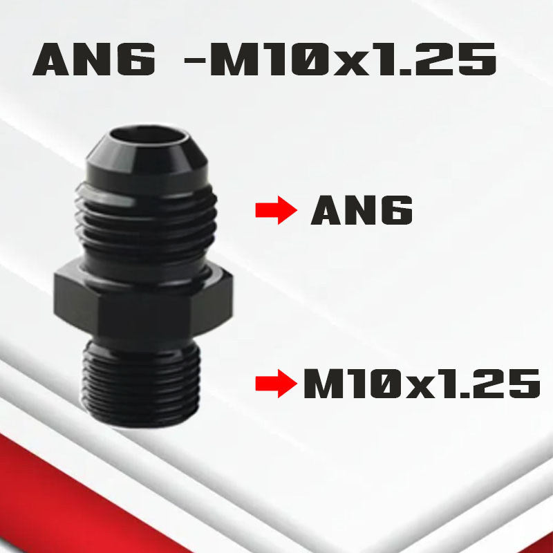 (B05)ข้อต่อแปลงเกลียวAN4 AN6 AN8 AN10 AN12 -M10-M22ข้อต่อระบบน้ำมัน–น้ำหล่อเย็น อลูมิเนียมอัลลอย(หัวแปลงAN→เกลียวMetric)