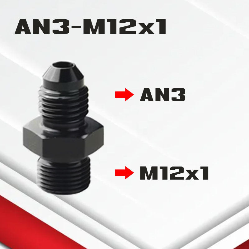 (B05)ข้อต่อแปลงเกลียวAN4 AN6 AN8 AN10 AN12 -M10-M22ข้อต่อระบบน้ำมัน–น้ำหล่อเย็น อลูมิเนียมอัลลอย(หัวแปลงAN→เกลียวMetric)